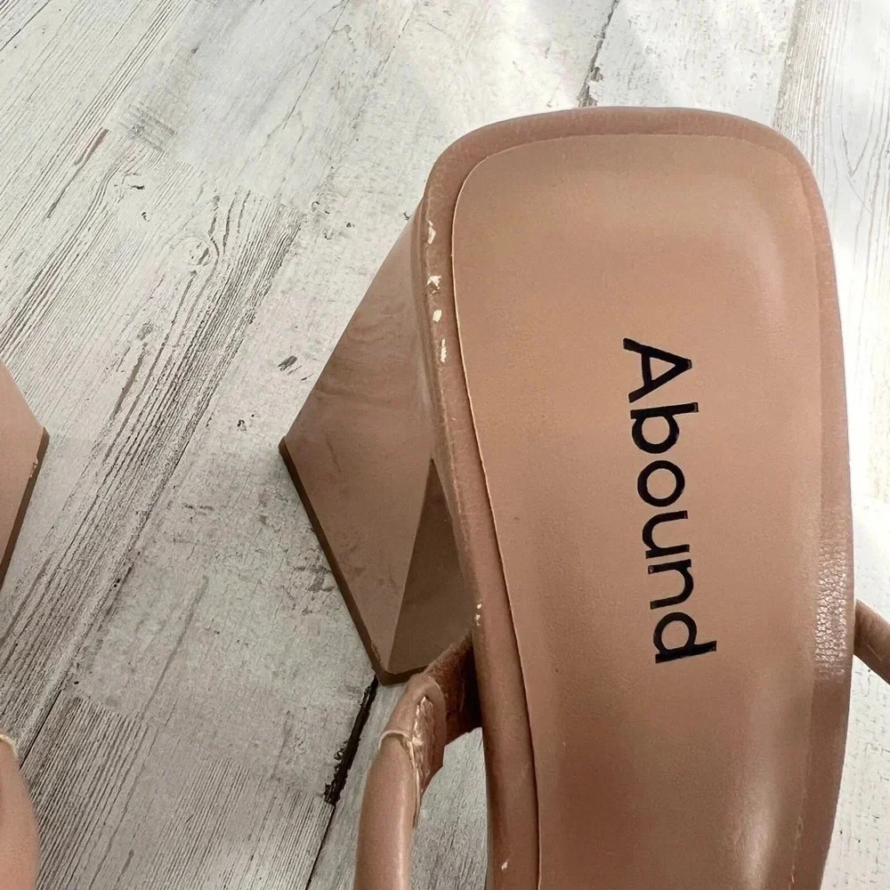 Abound Austyn Tubular Strappy Block Heeled Sandal Tan Mocha Size 9 - Picture 6 of 11